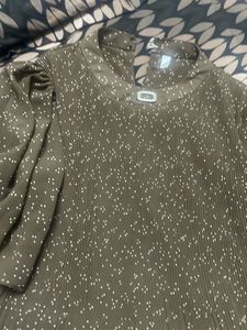 Elegant Polka Dot Wrinkle Blouse