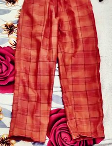 Boys Orange Plaid Pants with waist coat