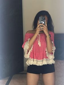 Pink Off-Shoulder Top