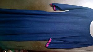 Navy Blue Embroidered Tunic Kurta Top