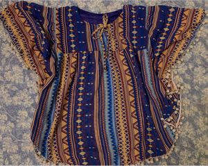 Boho Print Kaftan Top