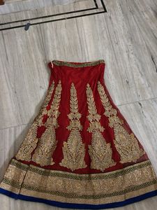 Red & Gold Lehenga Skirt