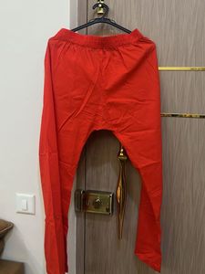 Yellow Printed Kurta And Red Pallazzo