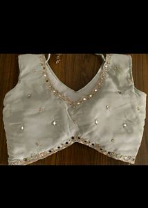 Beautiful Mirror Work Padded Blouse