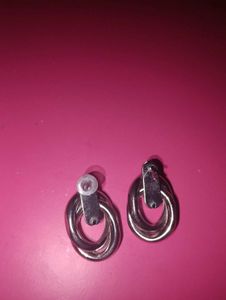 2 Pair Silver Tone Dangle Earrings