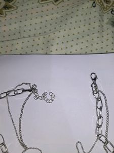 3 Layer Metal Lock Evil Eye Chain Necklace