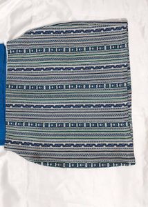Blue Tank Top &amp; Patterned Mini Skirt Set