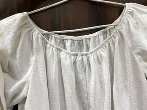 White Ruffle Long Sleeve Top