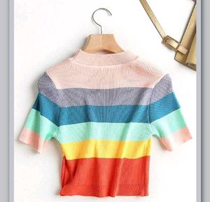 Striped Knit Crop Top