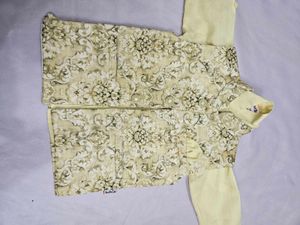 Cream Green Suit Set