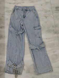 Bow Lace Denim Jeans