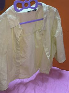 Cropped Button-Down Top