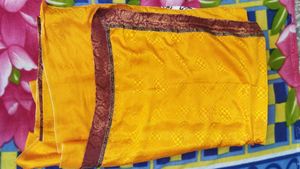 Yellow & White Saree With beautiful design