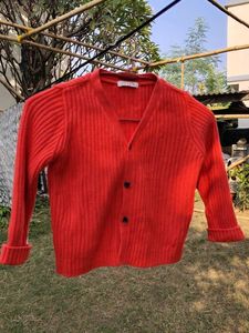 Orange Woolen Crop Top