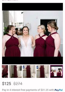 Bill Levkoff Designer Burgundy Wedding Dress