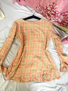 Vintage Plaid Long Sleeve Top
