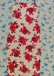 Floral Bodycon Dress + Rose Necklace
