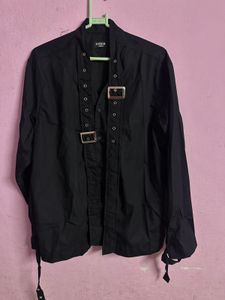 Unique Buckled Black Shirt