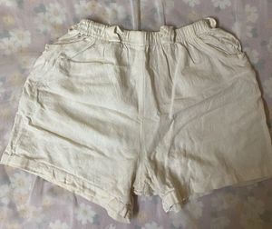 Beige Casual Shorts