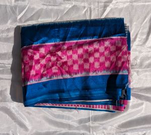 Blue Pink Saree
