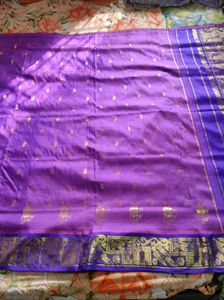 Elegant Purple &amp; Gold Saree