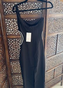 Zara Limited Edition Rhinestones Cutout MIDI Dress