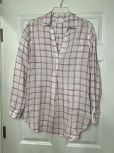 GAP Plaid Linen Blend Tunic