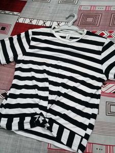 Striped Knot-Front Tee