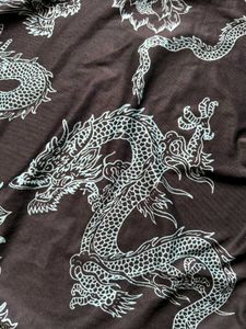 Dragon Print Turtleneck Crop Top