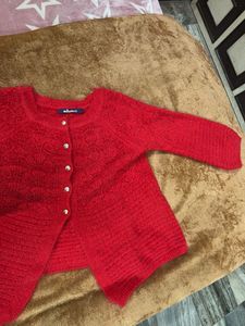 Short Red Cardigan