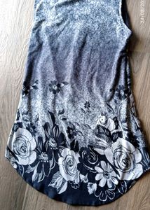 Floral Print Tank Top, Front Short - Back Long