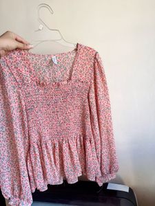 🧨SUMMER FLORAL Smocked Peplum Top-ONLY 130