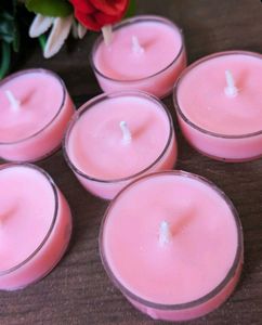 Pink Tea Light Candles (Set of 6)