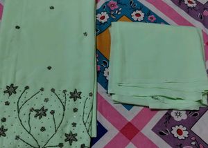 Mint Green Kurta Set with Dupatta Unstitched