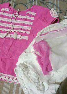 Girls Pink &amp; White Outfit