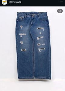 Ripped Wide Leg Baggy Jeans