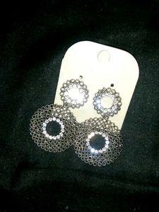 Elegant Silver Beaded Earrings
