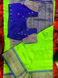 Elegant Green Saree with Blouse