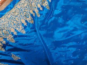 Blue Satin Saree 💙