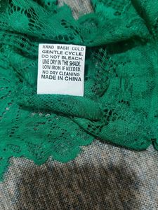 Stylecast Green Lace Long Sleeve Top