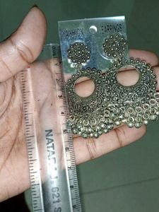 Silver Jhumka Earrings (Oxidised)
