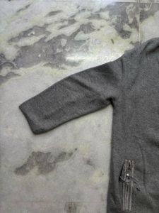 Gray Open Front Cardigan