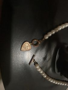 Silver Herringbone Pearl Necklace