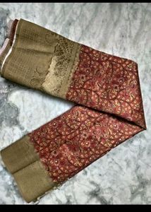 Rust Color Lichi Silk Saree