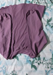 Purple Pleated Top