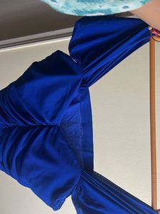 Blue Ruched Crop Top
