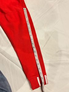 Adidas Red Trefoil Hoodie Pullover Sweatshirt