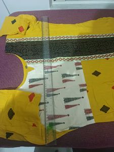 Yellow Printed Kurti