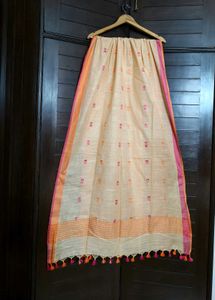 Women Beige Embroidery Khadi Cotton Suit Set