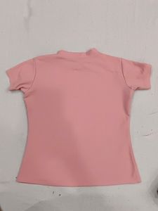 New T Shirt Peach Color For Womens Highneck
